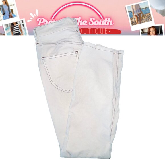 Free People  Ivory Skinny Cords W28 | Sun Chaser | Winter White - Picture 1 of 11